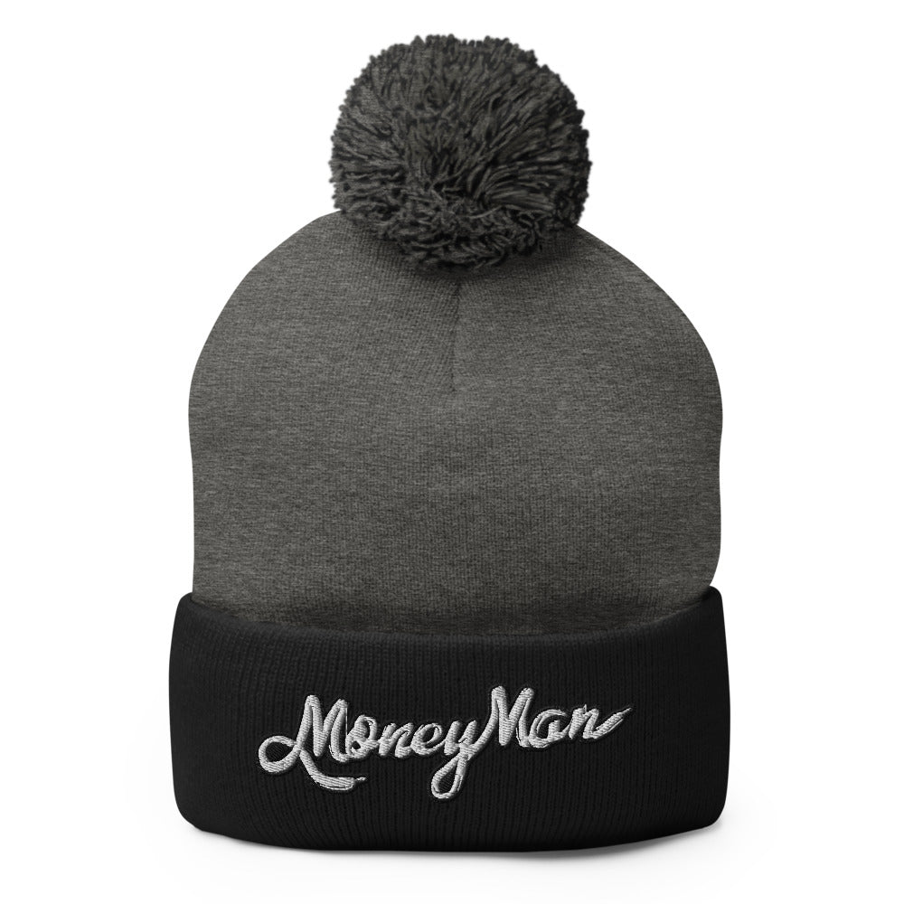 Money Man Lace Logo Pom-Pom Beanie