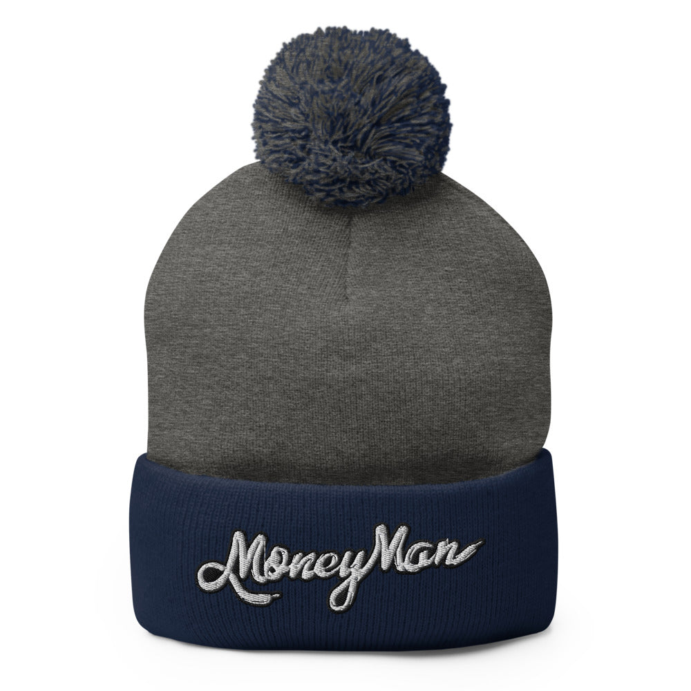 Money Man Lace Logo Pom-Pom Beanie