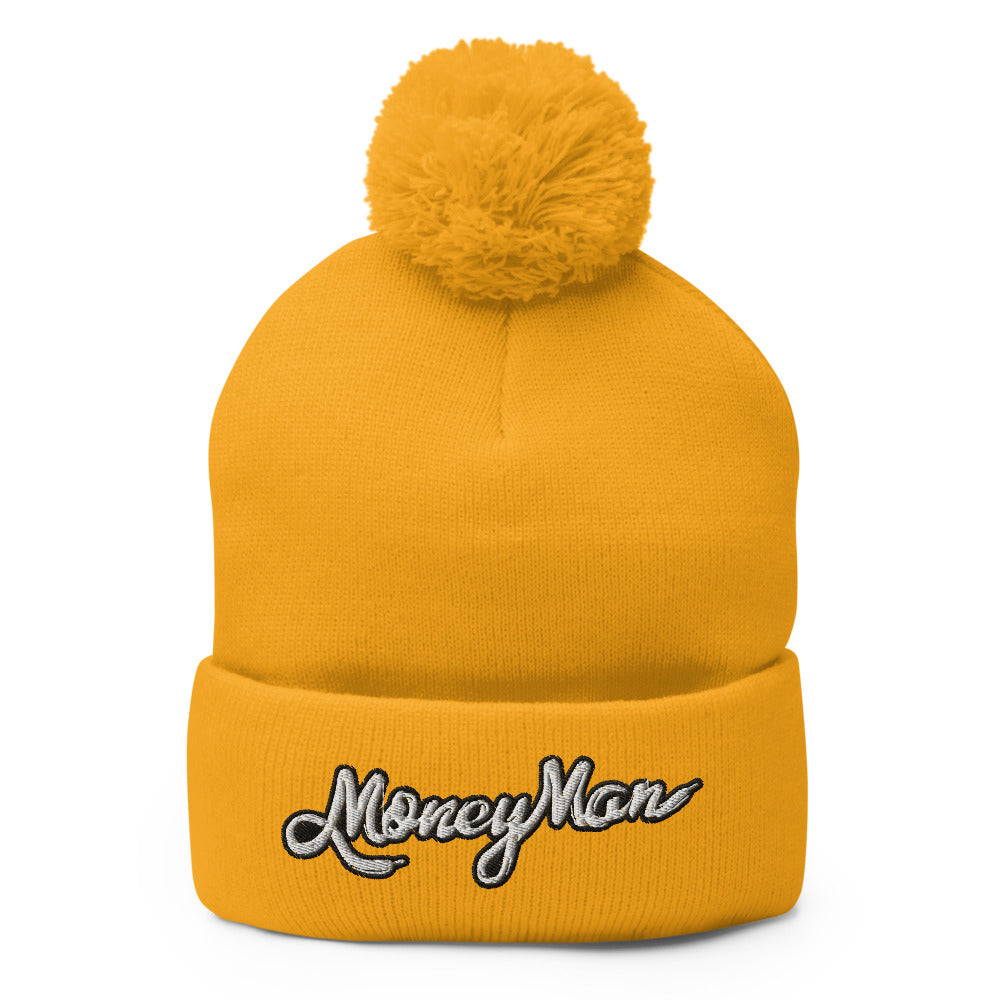 Money Man Lace Logo Pom-Pom Beanie