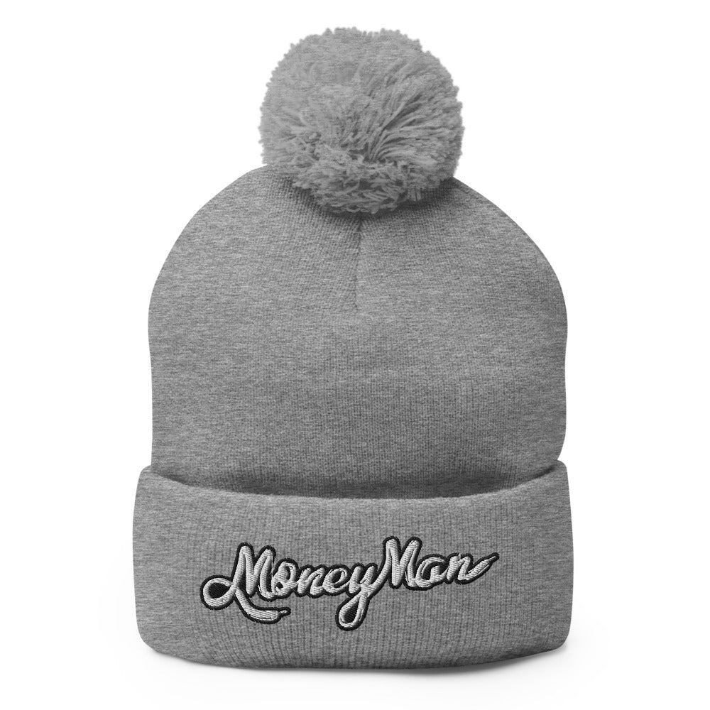 Money Man Lace Logo Pom-Pom Beanie