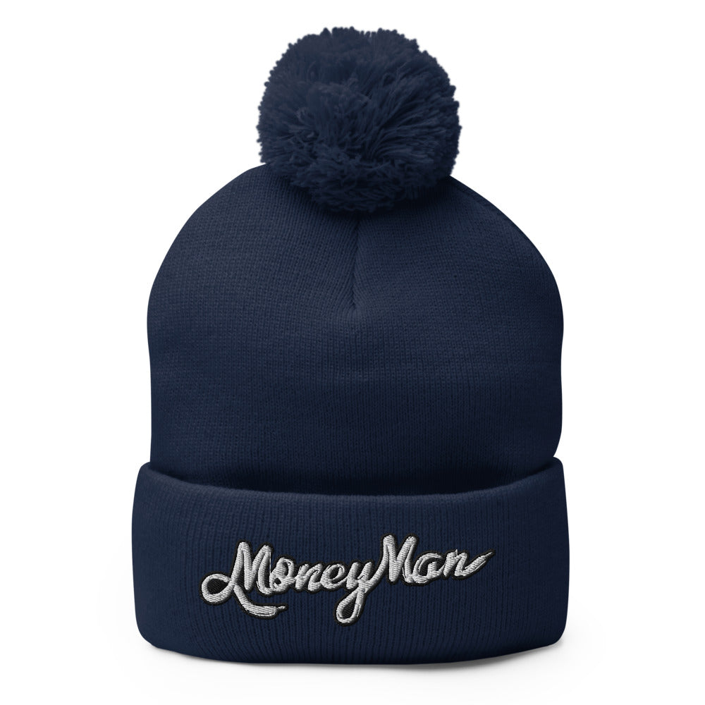 Money Man Lace Logo Pom-Pom Beanie