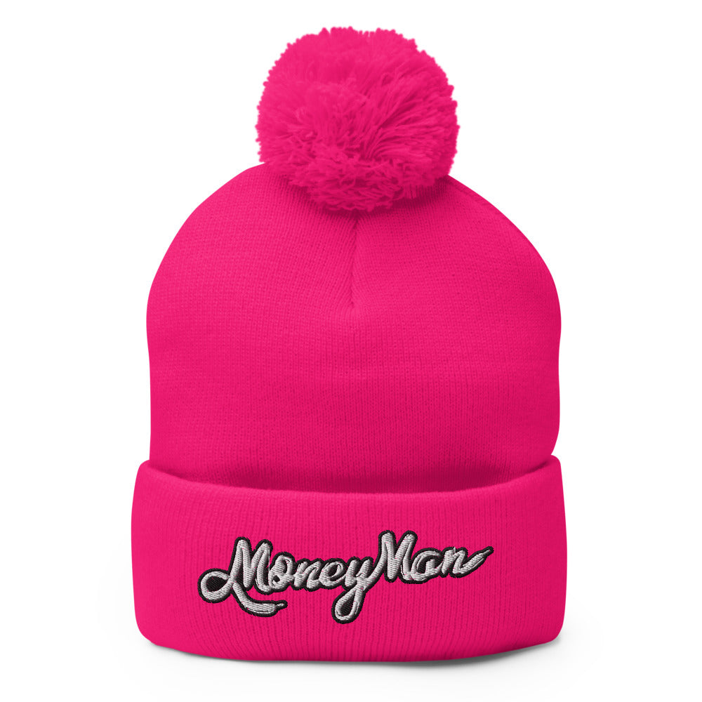 Money Man Lace Logo Pom-Pom Beanie