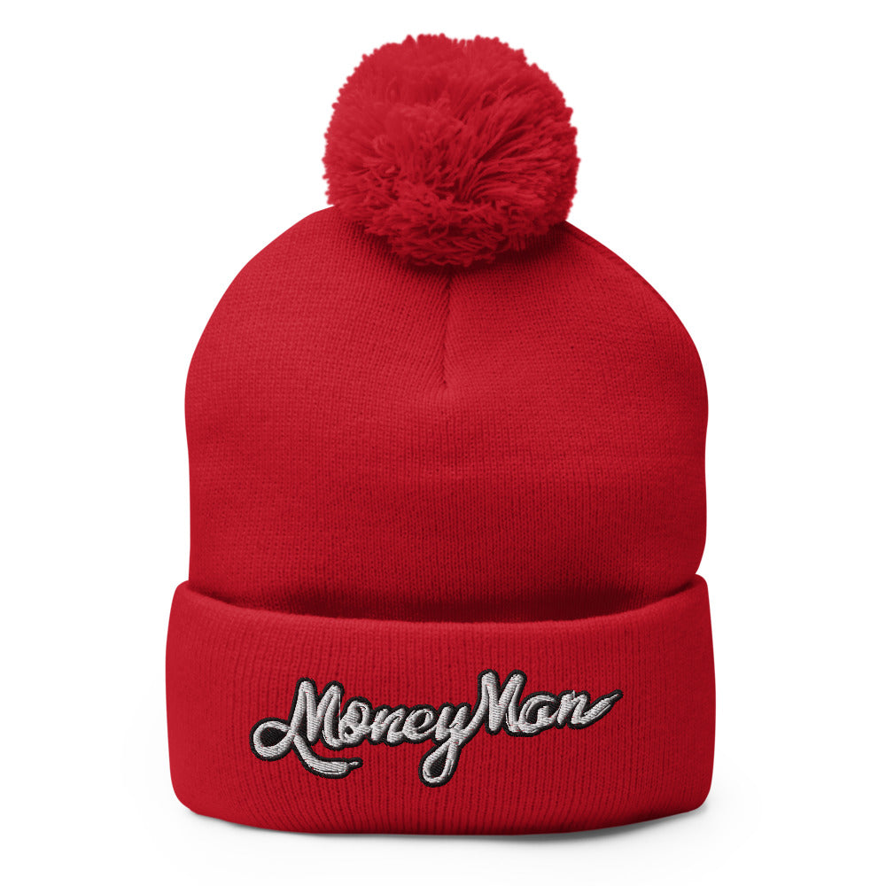 Money Man Lace Logo Pom-Pom Beanie